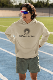 "Set Your Intention" Positive Thought Brand Unisex Hoodie (Black Graphic)