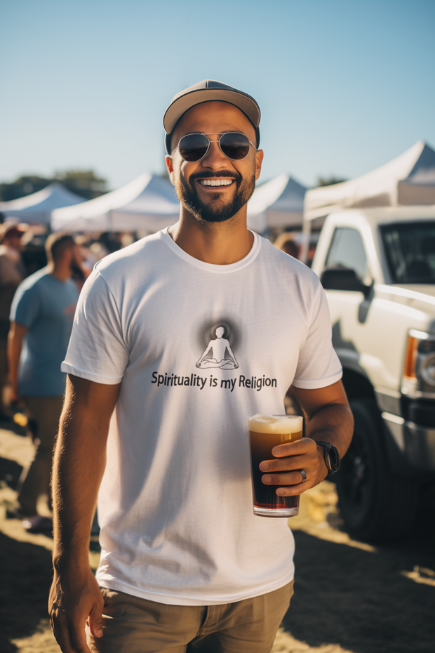 "Spirituality is my Religion" Positive Thought Brand Unisex T-Shirt (Black Graphic)
