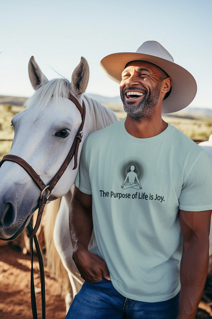"The Purpose of Life is Joy" Positive Thought Brand Unisex T-Shirt (Black Graphic)