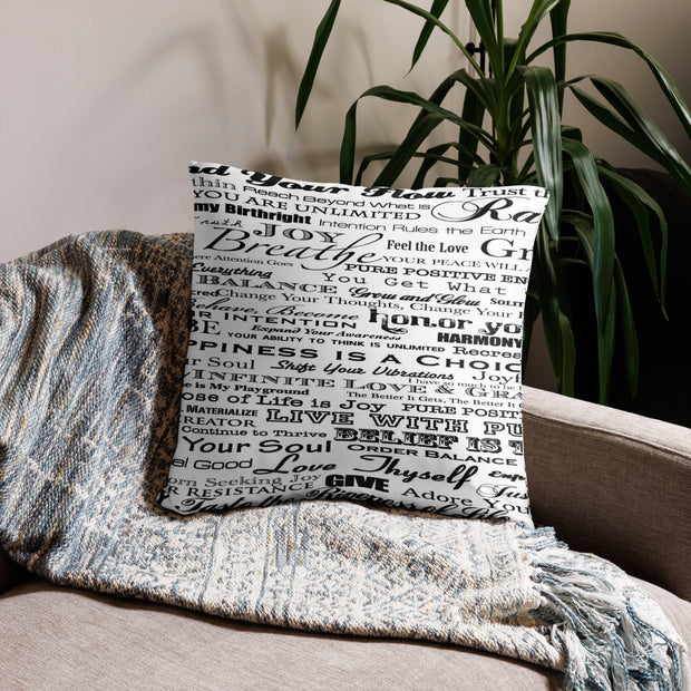 Positive Thought Brand Inspirational Logo Basic Pillow