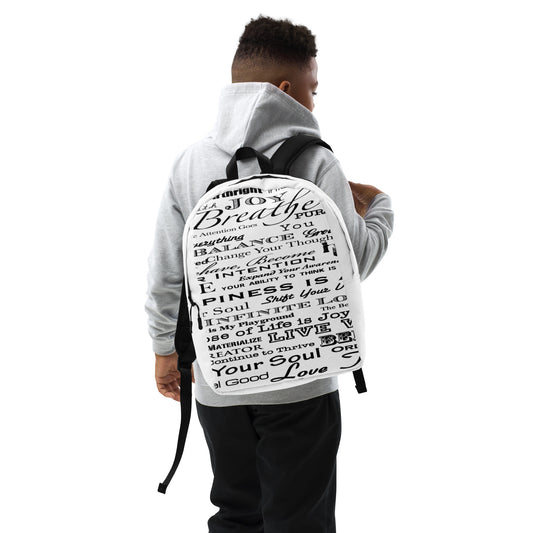 Positive Thought Brand Inspirational Logo Minimalist Backpack