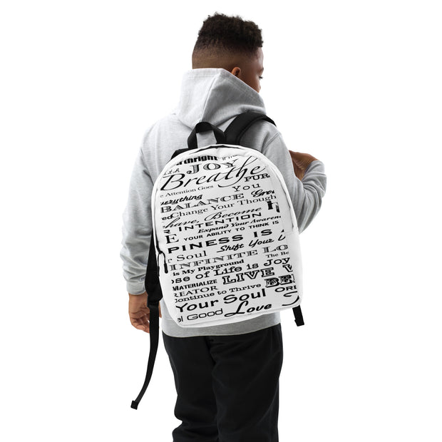 Positive Thought Brand Inspirational Logo Minimalist Backpack