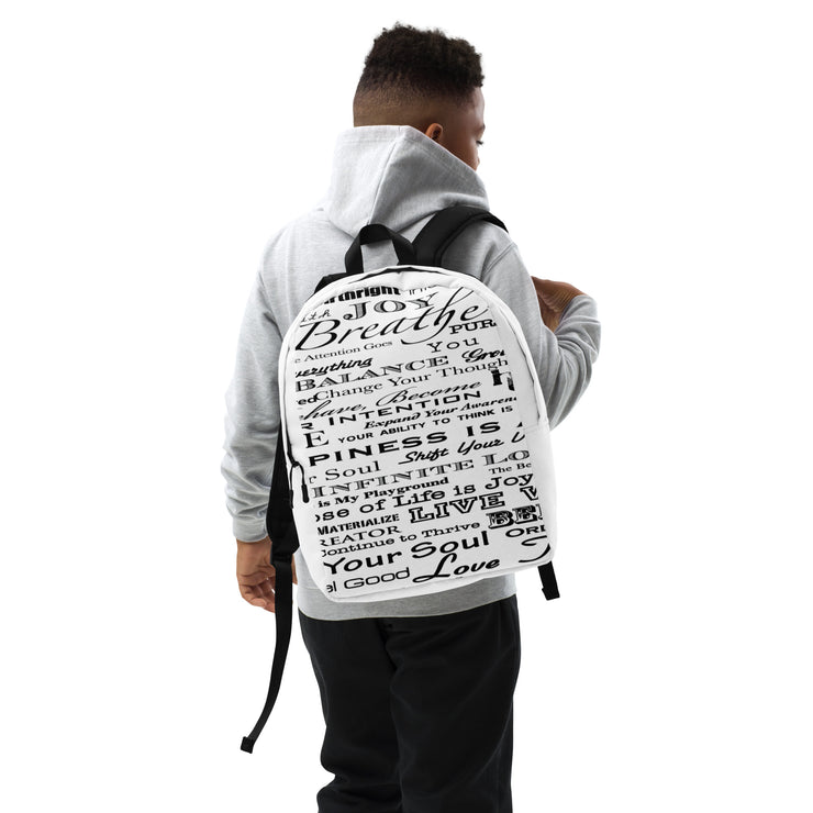 Positive Thought Brand Inspirational Logo Minimalist Backpack