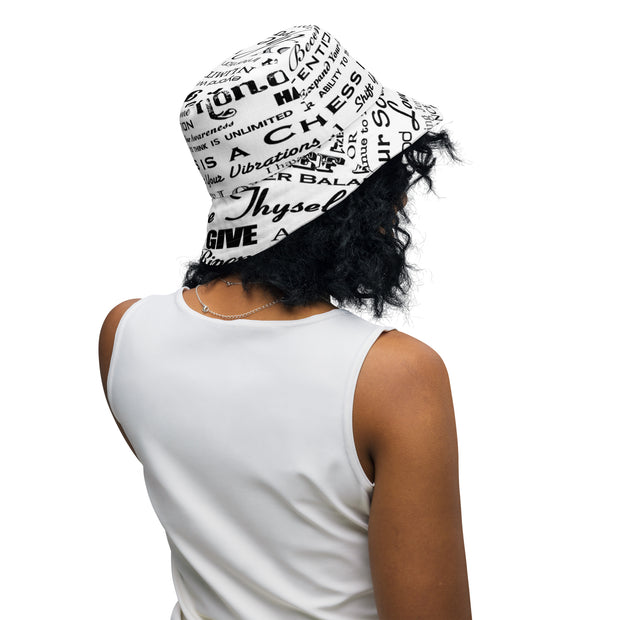 Positive Thought Brand Inspirational Logo Reversible bucket hat
