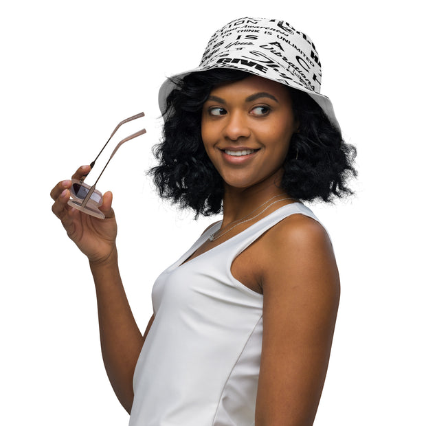 Positive Thought Brand Inspirational Logo Reversible bucket hat