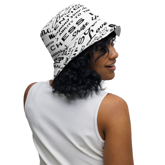 Positive Thought Brand Inspirational Logo Reversible bucket hat