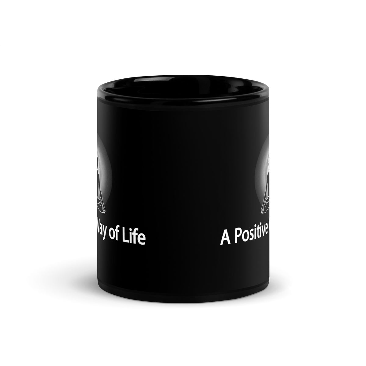 "A Positive Way of Life" Positive Thought Brand 11 oz Black Glossy Mug