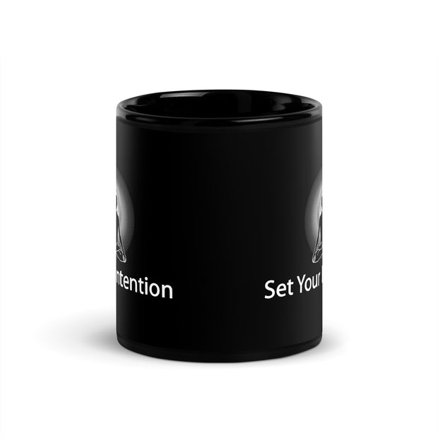"Set Your Intention" Positive Thought Brand 11 oz Black Glossy Mug