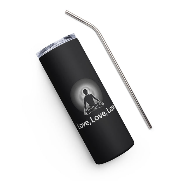 "Love, Love, Love" Positive Thought Brand Stainless Steel Tumbler