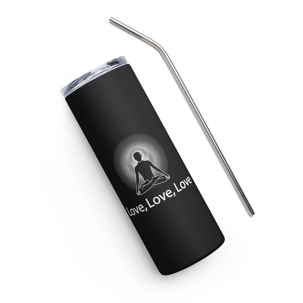 "Love, Love, Love" Positive Thought Brand Stainless Steel Tumbler