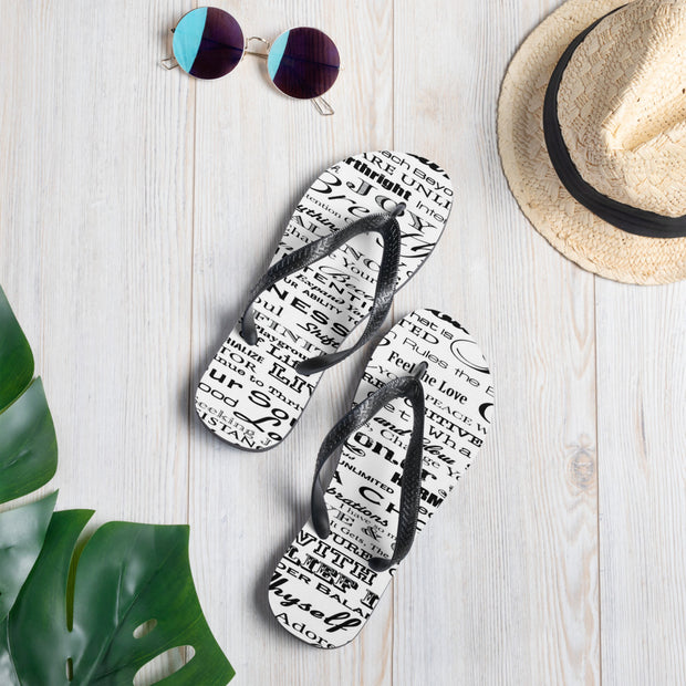 Positive Thought Brand Inspirational Logo Flip-Flops