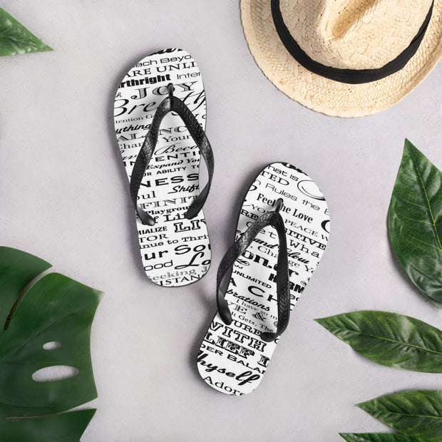Positive Thought Brand Inspirational Logo Flip-Flops