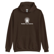 "Awaken Your Essence" Positive Thought Brand Unisex Hoodie (White Lettering)