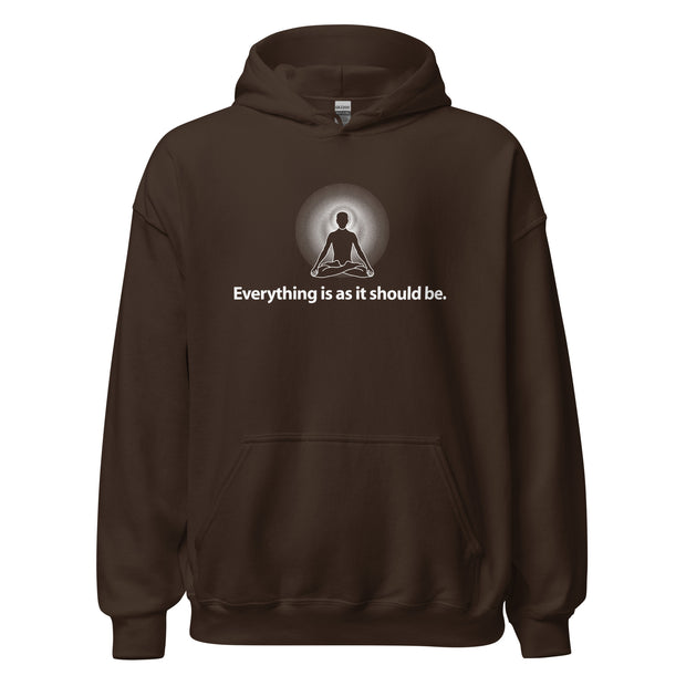 "Everything is as it should be." Positive Thought Brand Unisex Hoodie (White Graphic)