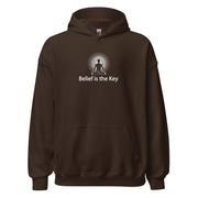 "Belief is the Key" Positive Thought Brand Unisex Hoodie (White Graphic)