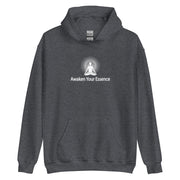 "Awaken Your Essence" Positive Thought Brand Unisex Hoodie (White Lettering)