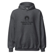 "Change Your Thoughts. Change Your Life" Unisex Hoodie (Black Graphic)