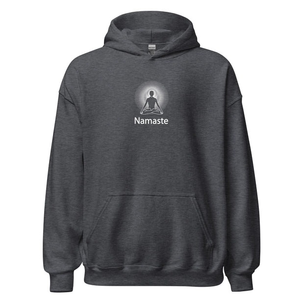 "Namaste" Positive Thought Brand Unisex Hoodie (White Graphic)