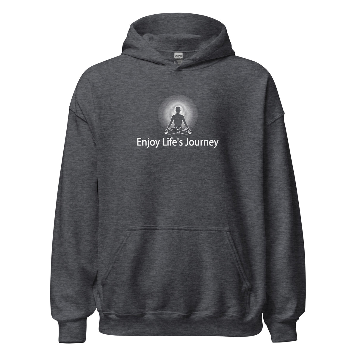 "Enjoy Life's Journey" Positive Thought Brand Unisex Hoodie (White Graphic)