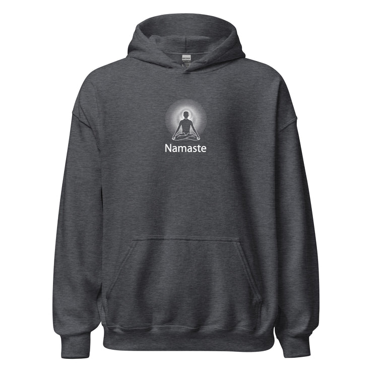 "Namaste" Positive Thought Brand Unisex Hoodie (White Graphic)