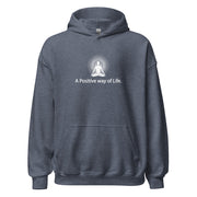 "A Positive way of Life" Positive Thought Brand Unisex Hoodie (White Graphic)
