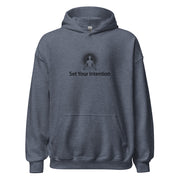 "Set Your Intention" Positive Thought Brand Unisex Hoodie (Black Graphic)