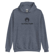 "I am Perfect Health" Positive Thought Brand Unisex Hoodie (Black Graphic)