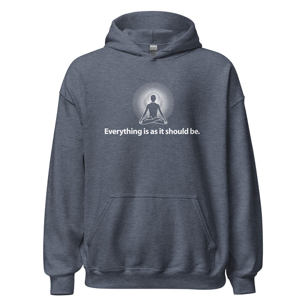 "Everything is as it should be." Positive Thought Brand Unisex Hoodie (White Graphic)