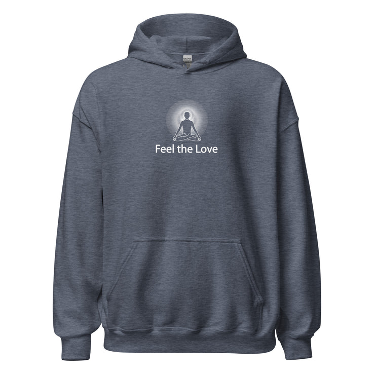 "Feel the Love" Positive Thought Brand Unisex Hoodie (White Graphic)