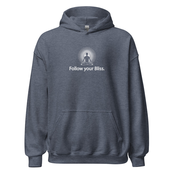 "Follow Your Bliss" Positive Thought Brand Unisex Hoodie (White Graphic)