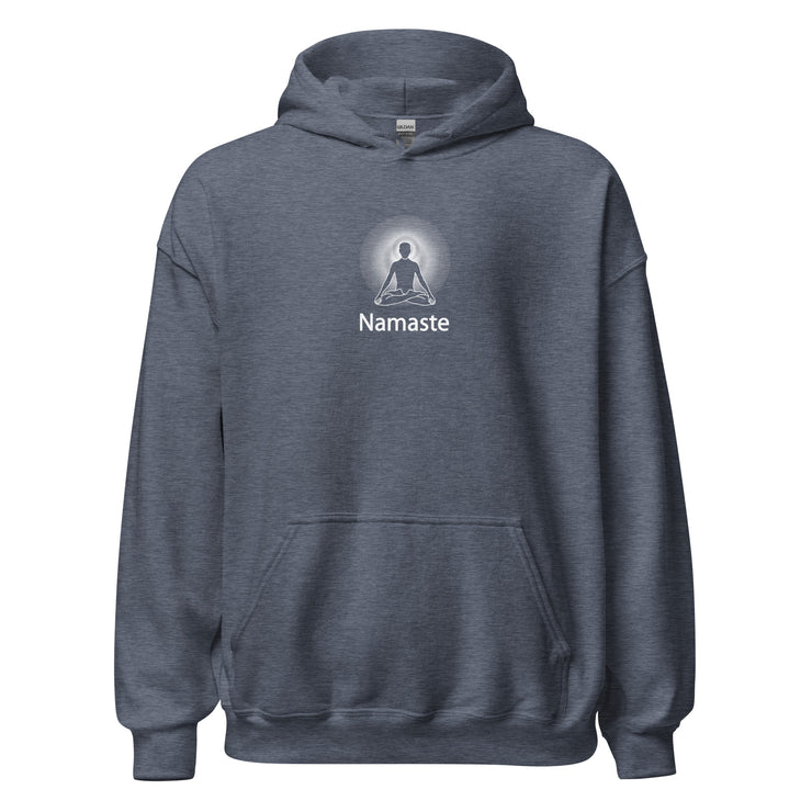 "Namaste" Positive Thought Brand Unisex Hoodie (White Graphic)