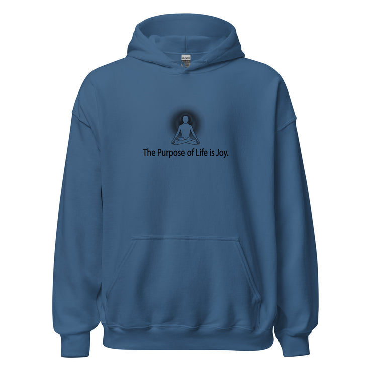 "The Purpose of Life is Joy" Positive Thought Brand Unisex Hoodie Black Graphic