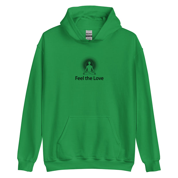 "Feel the Love" Positive Thought Brand Unisex Hoodie (Black Graphic)