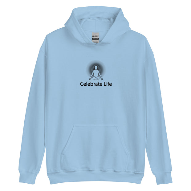 "Celebrate Life" Positive Thought Brand Unisex Hoodie (Black Hoodie)