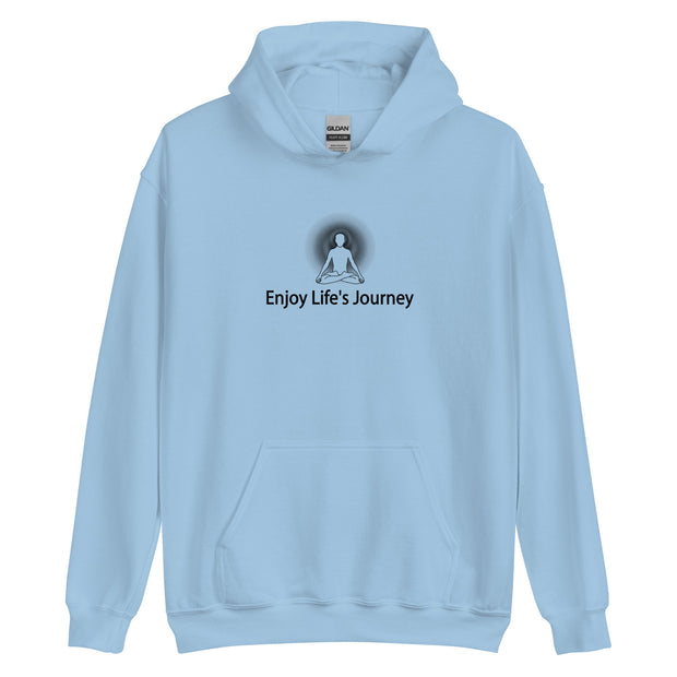 "Enjoy Life's Journey" Positive Thought Brand Unisex Hoodie (Black Graphic)