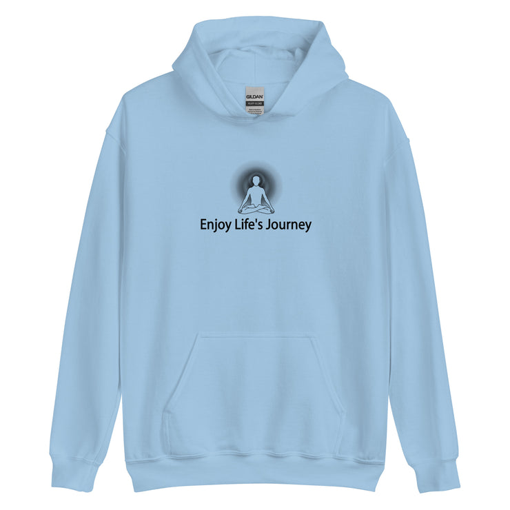 "Enjoy Life's Journey" Positive Thought Brand Unisex Hoodie (Black Graphic)