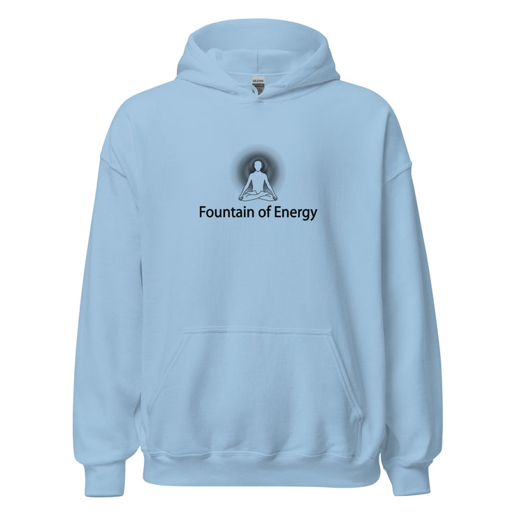 "Fountain of Energy" Positive Thought Brand Unisex Hoodie (Black Graphic)