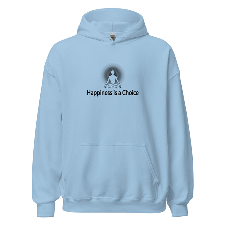 "Happiness is a Choice" Positive Thought Brand Unisex Hoodie (Black Graphic)