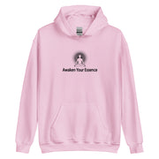 "Awaken Your Essence" Positive Thought Brand Unisex Hoodie (Black Lettering)