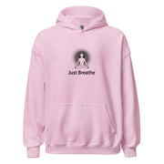 "Just Breathe" Positive Thought Brand Unisex Hoodie (Black Graphic)