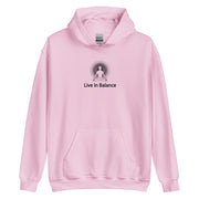 "Live in Balance" Positive Thought Brand Unisex Hoodie (Black Graphic)