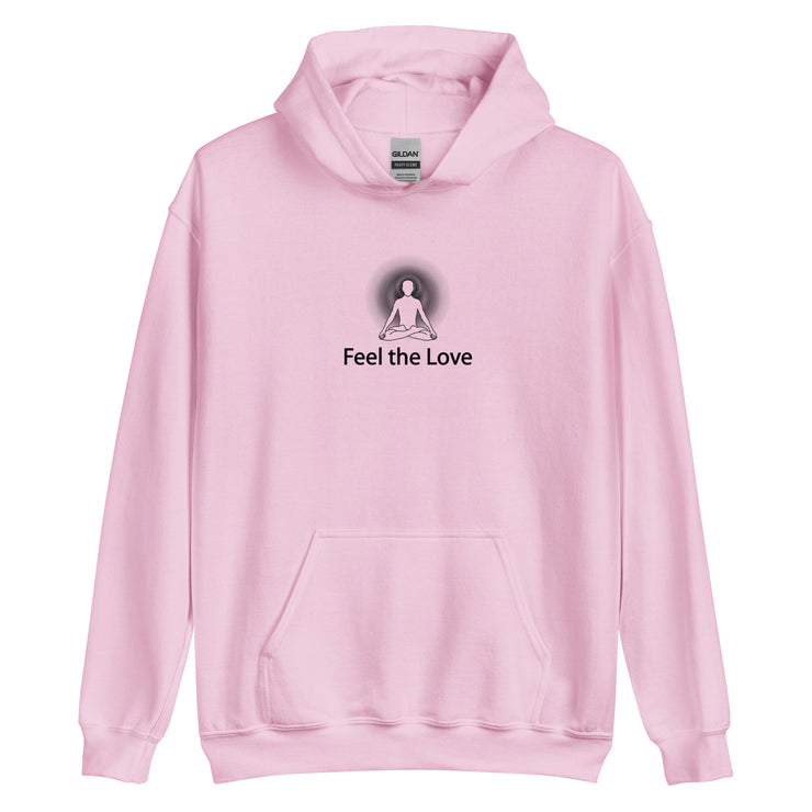"Feel the Love" Positive Thought Brand Unisex Hoodie (Black Graphic)