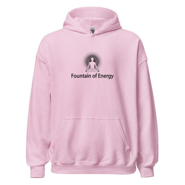 "Fountain of Energy" Positive Thought Brand Unisex Hoodie (Black Graphic)