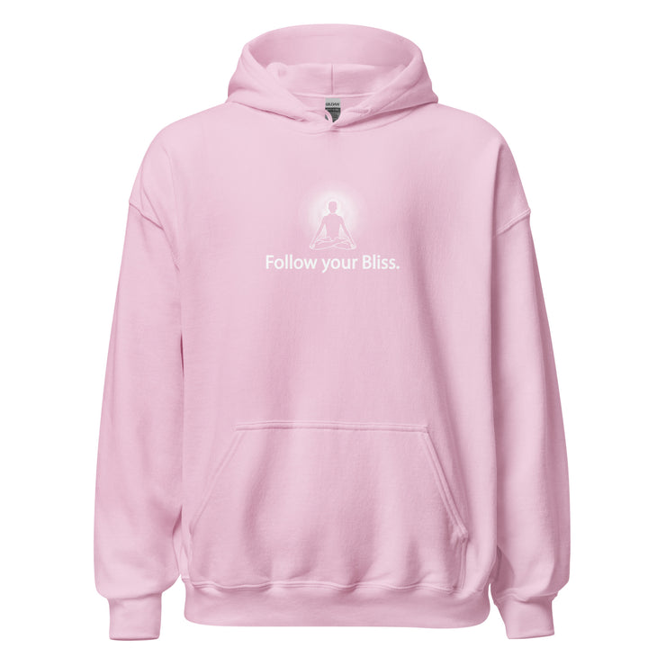 "Follow Your Bliss" Positive Thought Brand Unisex Hoodie (White Graphic)