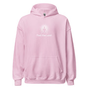 "Feel the Love" Positive Thought Brand Unisex Hoodie (White Graphic)