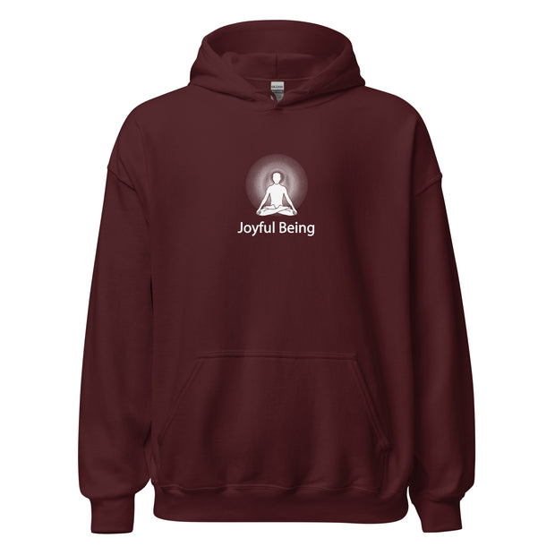 "Joyful Being" Positive Thought Brand Unisex Hoodie (White Graphic)
