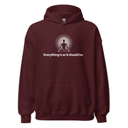 "Everything is as it should be." Positive Thought Brand Unisex Hoodie (White Graphic)