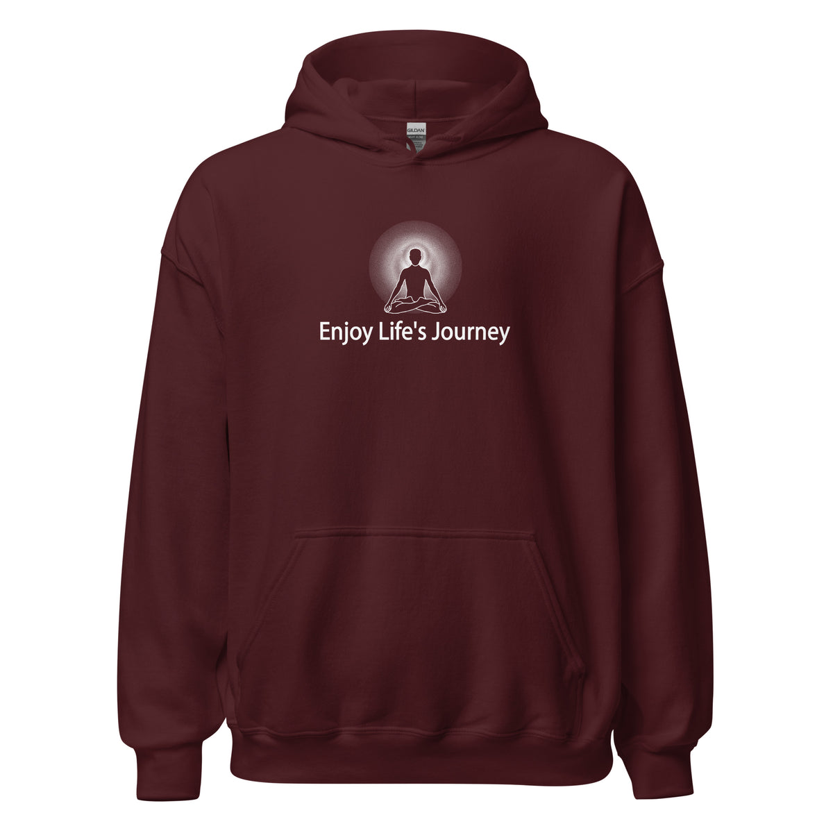 "Enjoy Life's Journey" Positive Thought Brand Unisex Hoodie (White Graphic)