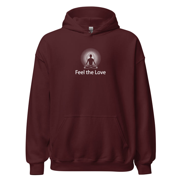 "Feel the Love" Positive Thought Brand Unisex Hoodie (White Graphic)