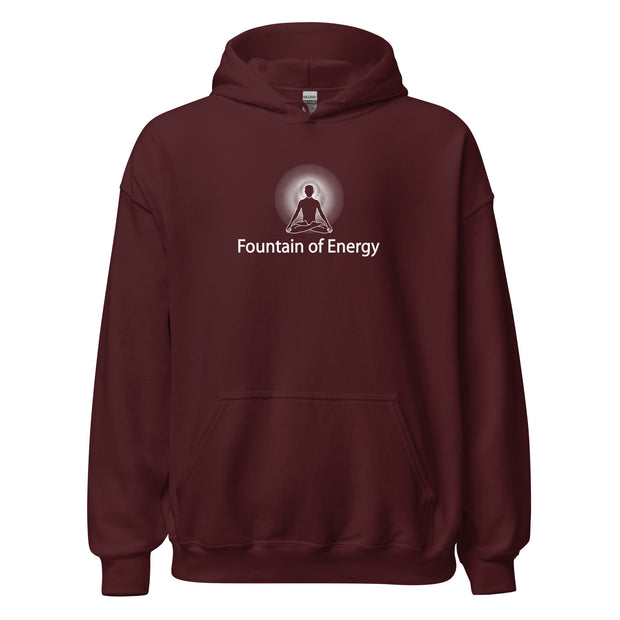 "Fountain of Energy" Positive Thought Brand Unisex Hoodie (White Graphic)
